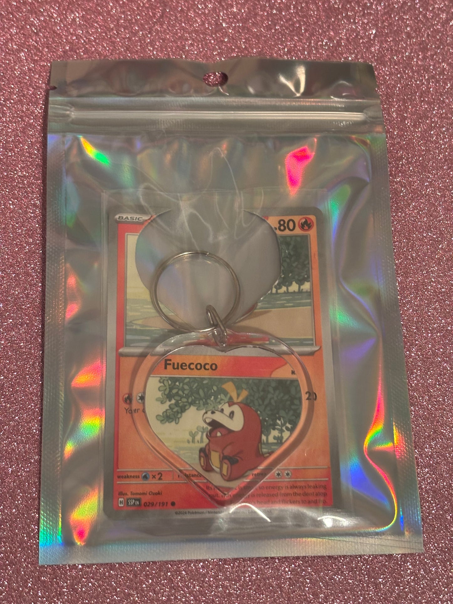 Fuecoco Collecta-Chain Heart Keychain