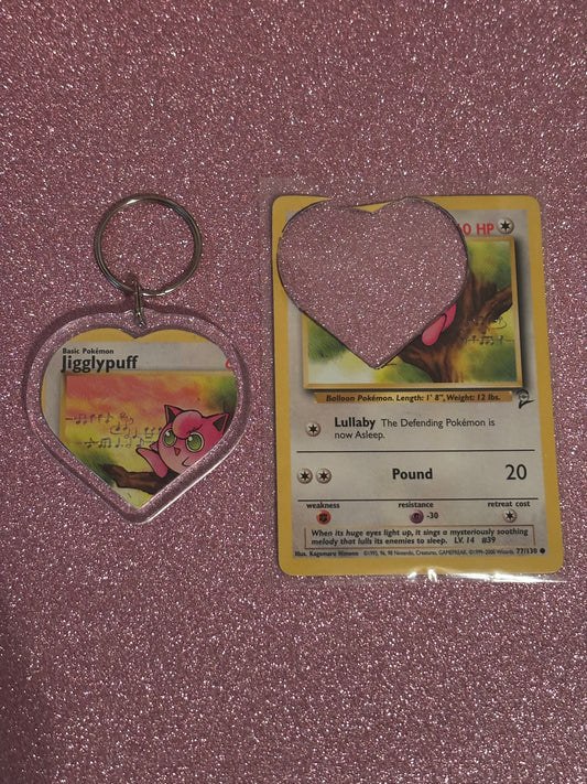 Jigglypuff Vintage Collecta-Chain Heart Keychain