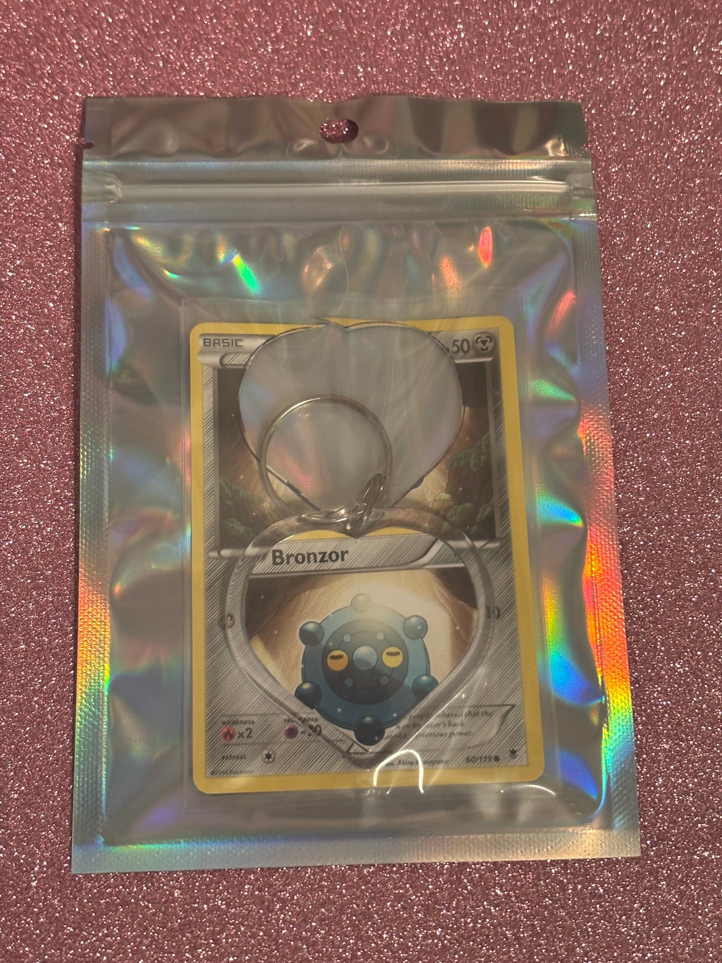 Bronzor Collecta-Chain Heart Keychain