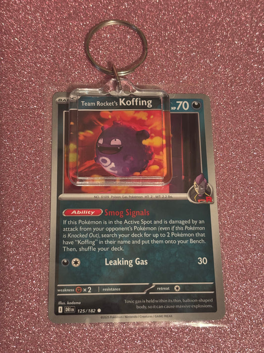 Team Rocket’s Koffing Collecta-Chain Square Keychain
