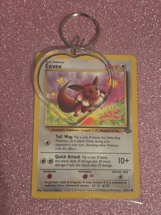 Eevee Vintage Collecta-Chain Heart Keychain