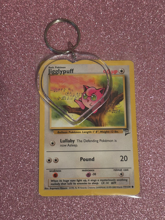 Jigglypuff Vintage Collecta-Chain Heart Keychain