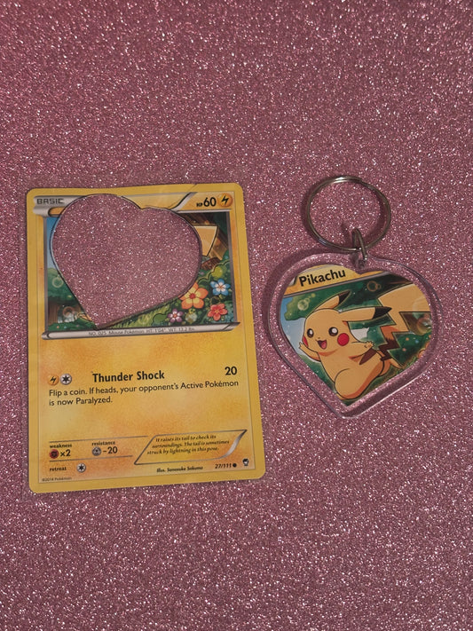 Pikachu CHEEKY-CHU Collecta-Chain Heart Keychain