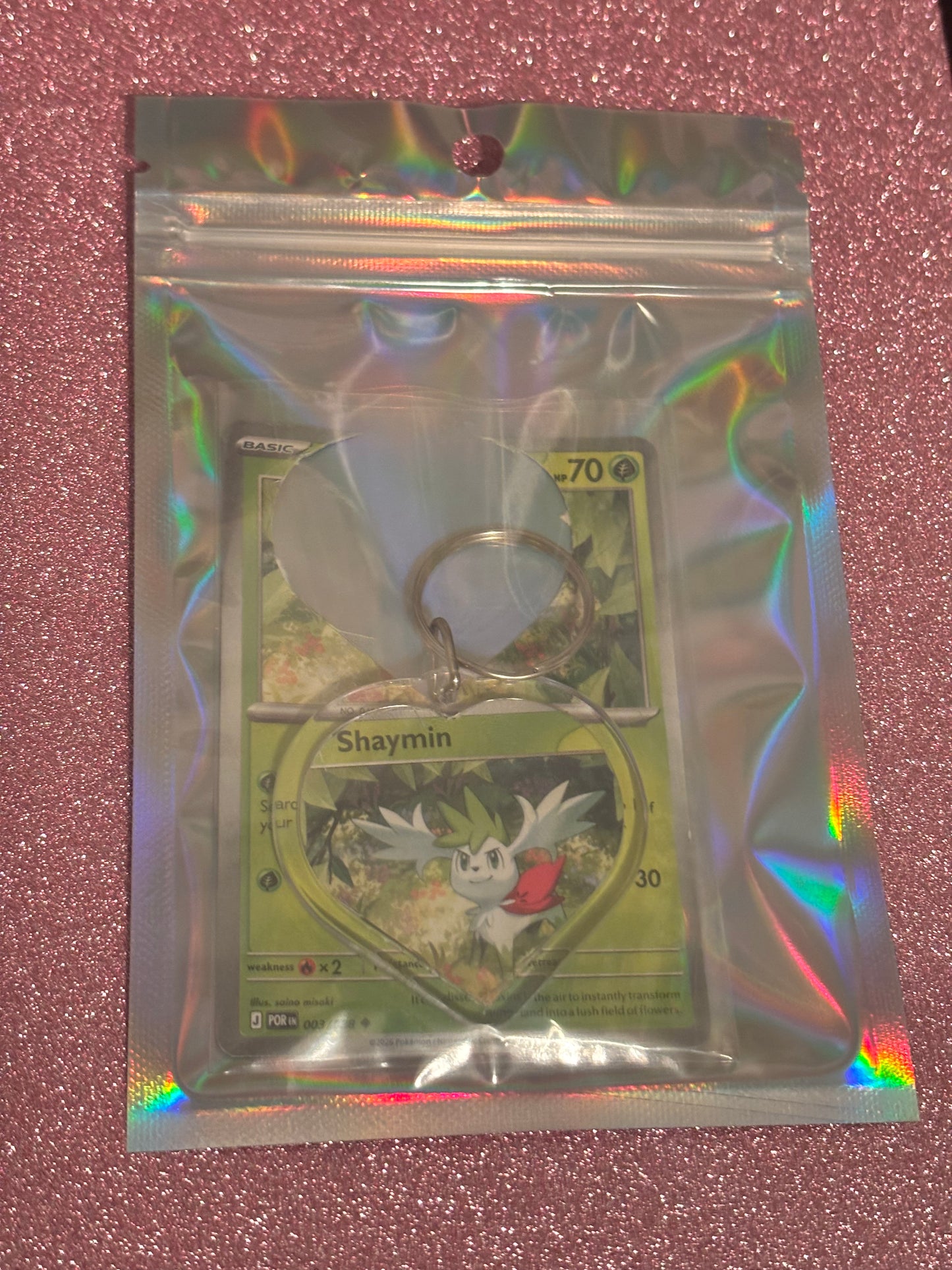 Shaymin Collecta-Chain Heart Keychain