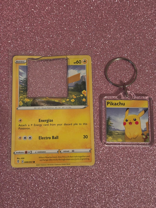 Pikachu Pika Collecta-Chain Square Keychain