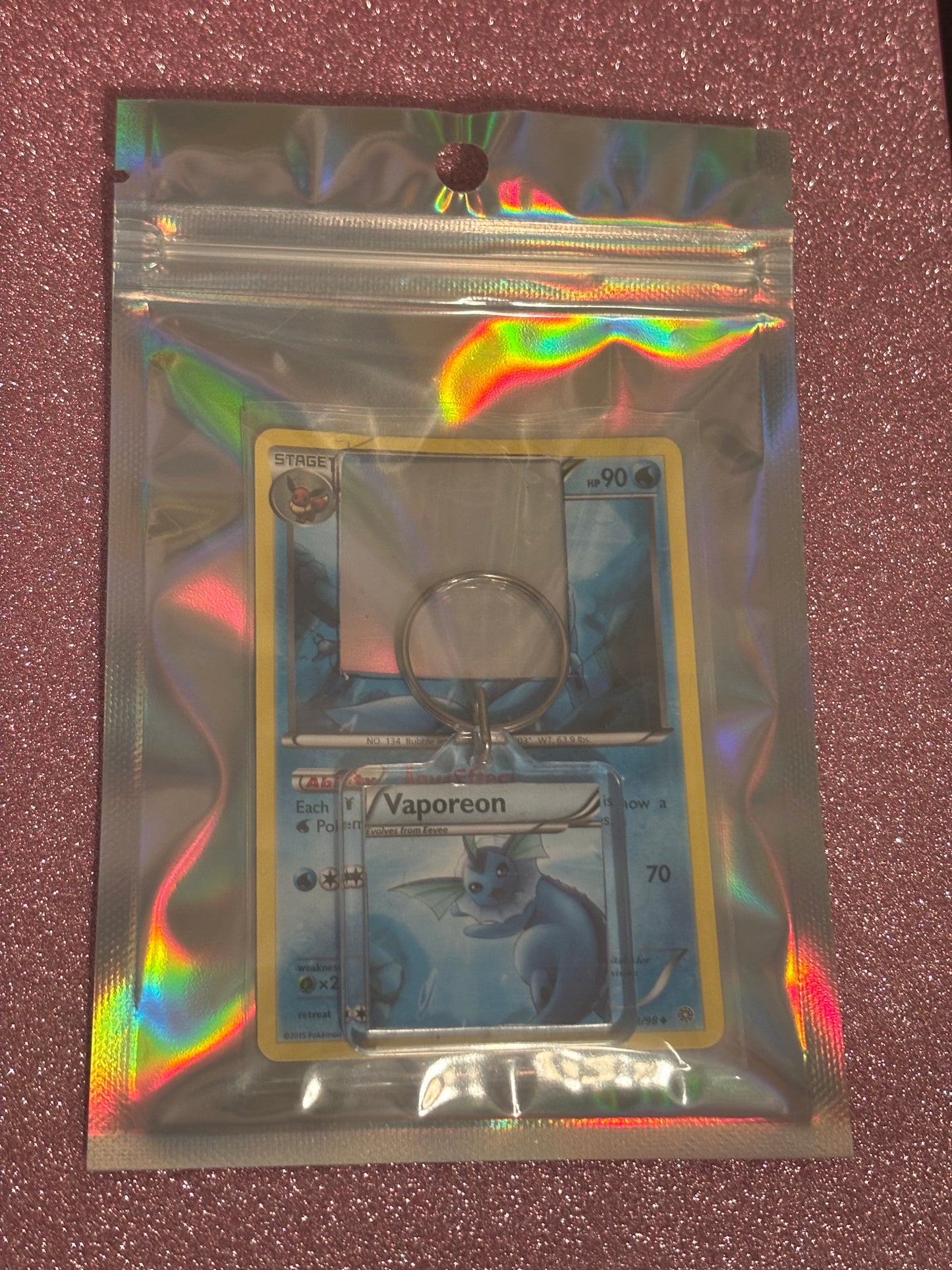 Vaporeon Collecta-Chain Square Keychain