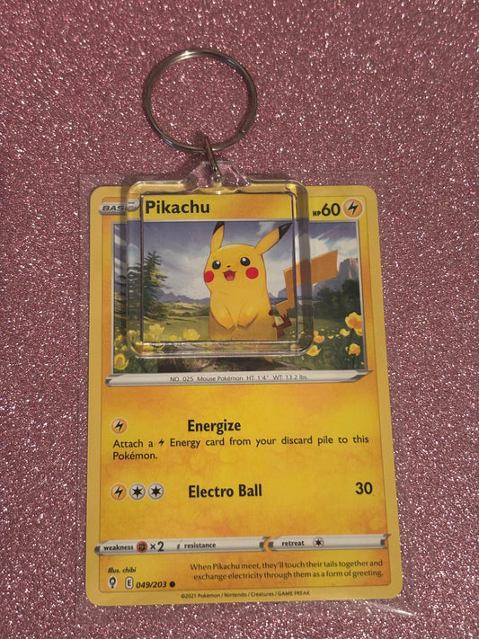 Pikachu Pika Collecta-Chain Square Keychain