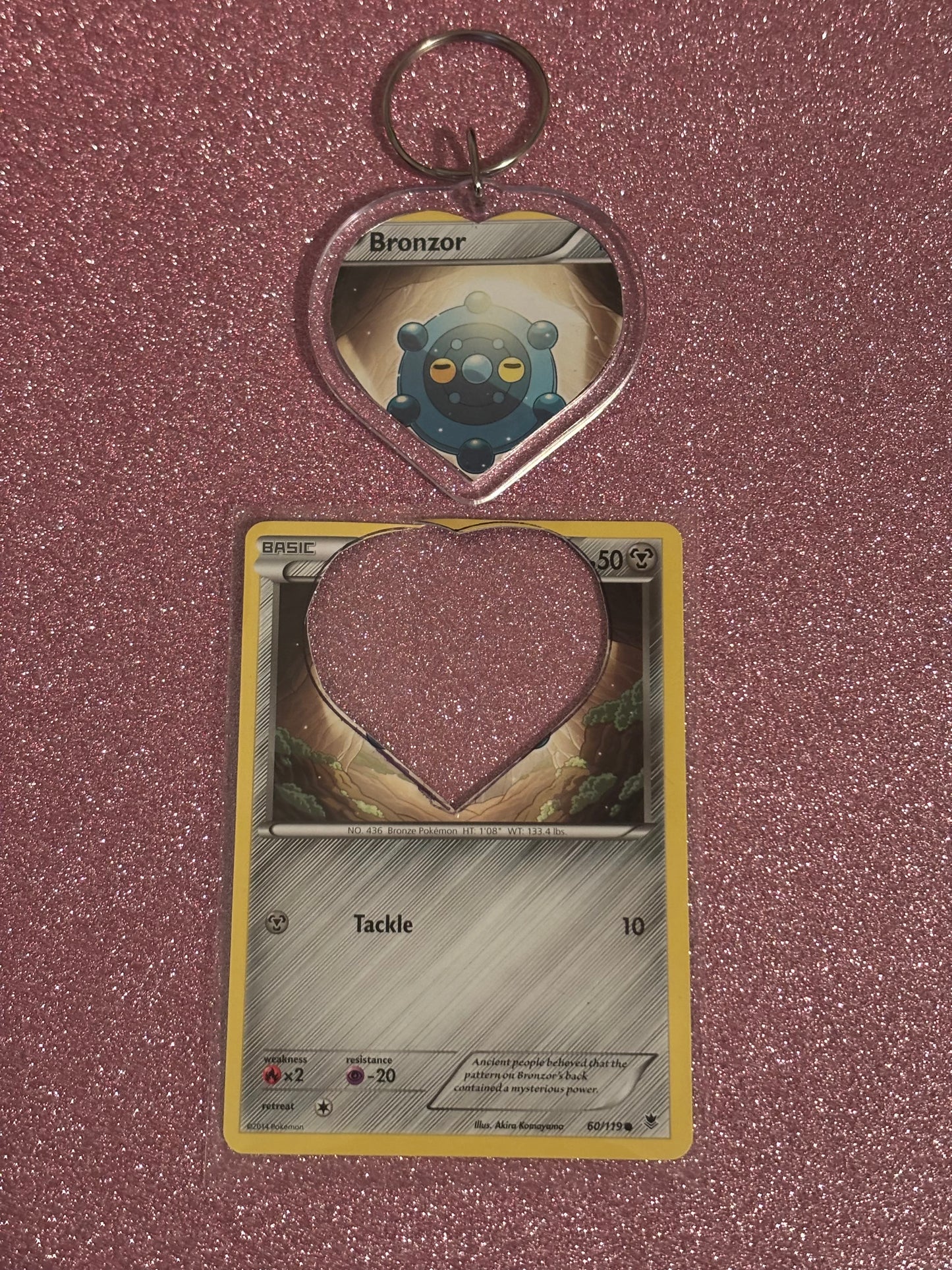 Bronzor Collecta-Chain Heart Keychain