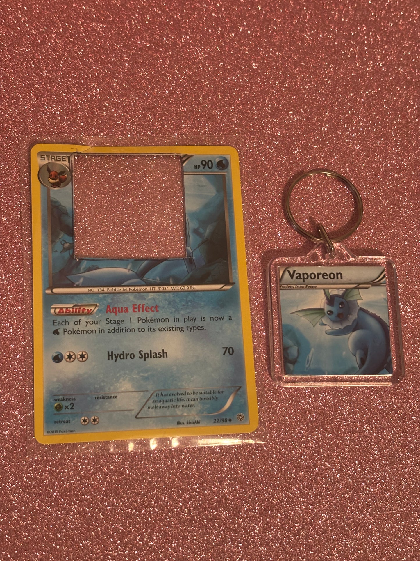 Vaporeon Collecta-Chain Square Keychain