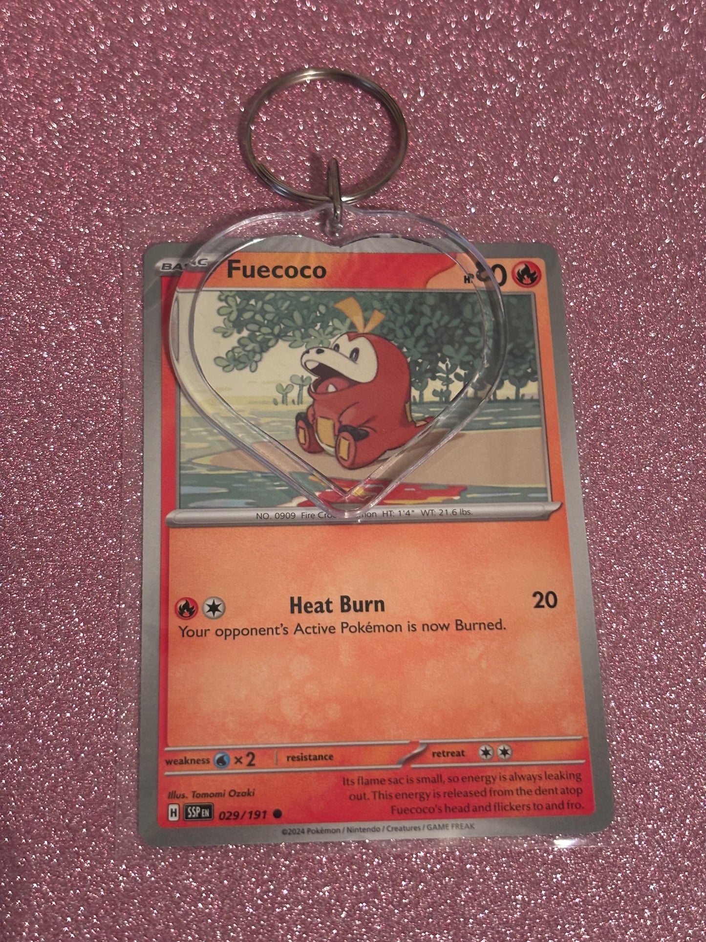 Fuecoco Collecta-Chain Heart Keychain