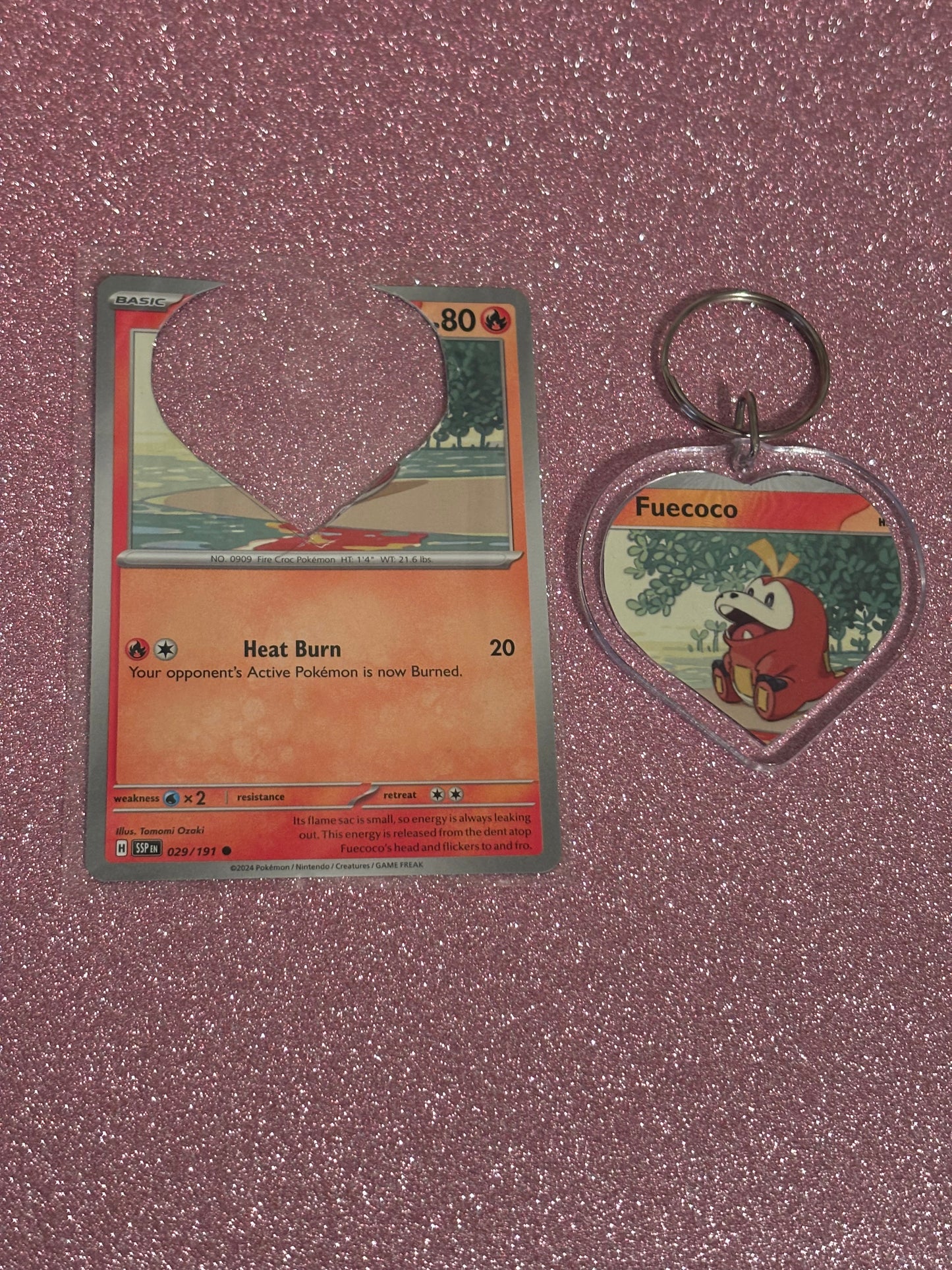 Fuecoco Collecta-Chain Heart Keychain